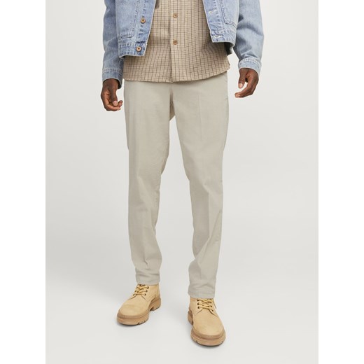 Jack & Jones Męskie chino sztruksowe - JPStace Mężczyźni Sztruks beżowy jednolity ze sklepu vangraaf w kategorii Spodnie męskie - zdjęcie 186169429