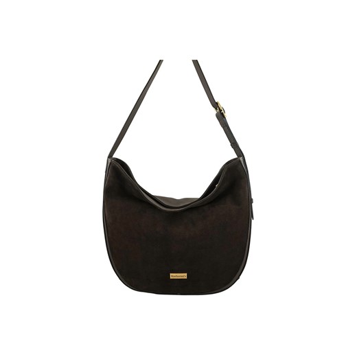 Duża torebka zamszowa na ramię - Brązowa ciemna - id: 11369n - marki Barberini's - 186169547 Duża torebka zamszowa na ramię - Brązowa ciemna ze sklepu butyolivier w kategorii Torebki worki - zdjęcie 186169547