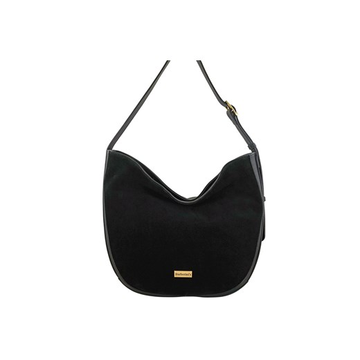 Duża torebka zamszowa na ramię - Czarna ze sklepu butyolivier w kategorii Torebki worki - zdjęcie 186169557