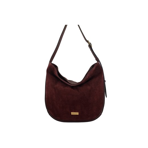 Duża torebka zamszowa na ramię - Bordowa ze sklepu butyolivier w kategorii Torebki worki - zdjęcie 186169558