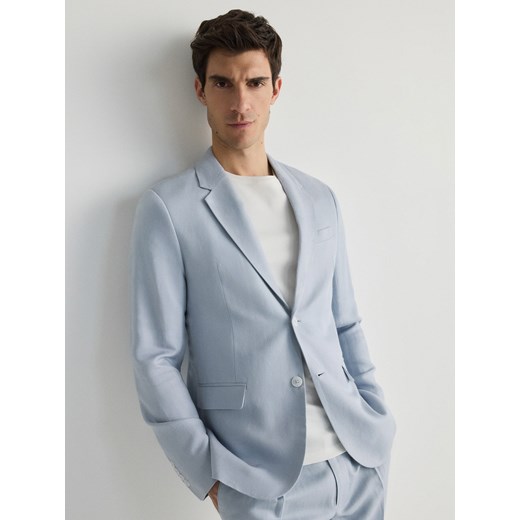 Reserved - Marynarka regular z domieszką lnu - jasnoniebieski ze sklepu Reserved w kategorii Marynarki męskie - zdjęcie 186170518