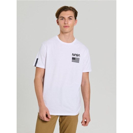Sinsay - Koszulka z krótkim rękawem NASA - biały ze sklepu Sinsay w kategorii T-shirty męskie - zdjęcie 186173079