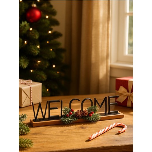 Sinsay - Ozdobny napis świąteczny WELCOME - czarny - id: 880FQ-99X - marki Sinsay - 186173186 Sinsay - Ozdobny napis świąteczny WELCOME - czarny ze sklepu Sinsay w kategorii Dekoracje bożonarodzeniowe - zdjęcie 186173186