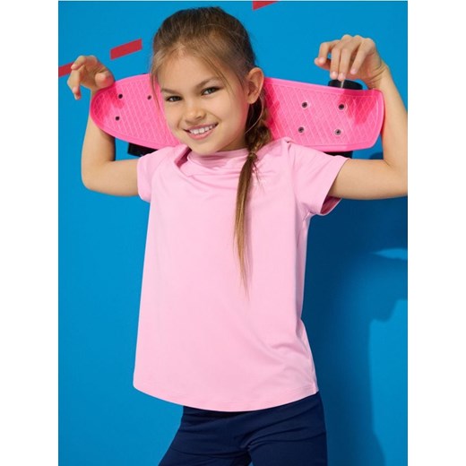 Sinsay - Koszulka Active - różowy - id: 950GG-43X - marki Sinsay - 186173216 Sinsay - Koszulka Active - różowy ze sklepu Sinsay w kategorii Bluzki dziewczęce - zdjęcie 186173216