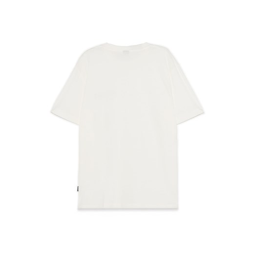 Cropp - Kremowa koszulka z kawowym motywem - kremowy Cropp L Cropp