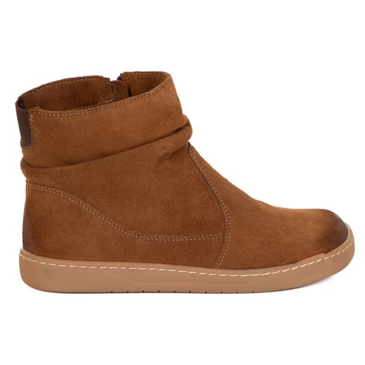 Damskie buty barefoot sztyblety z zamkiem ocieplane 1297 rude ze sklepu butyolivier w kategorii Półbuty damskie - zdjęcie 186174546