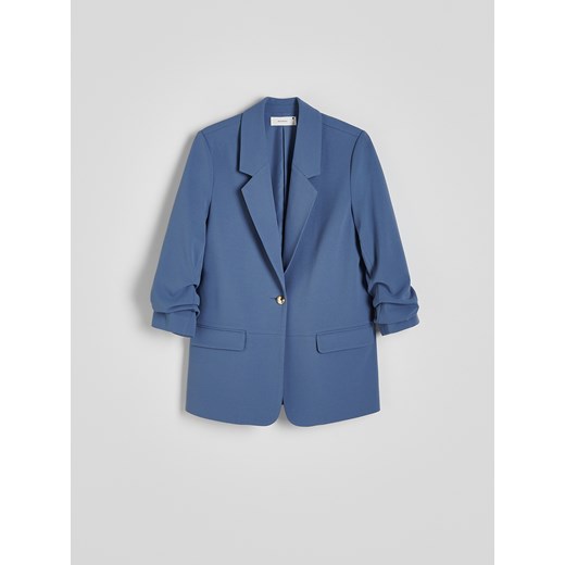 Reserved - Marynarka z marszczonymi rękawami - jasnoniebieski ze sklepu Reserved w kategorii Marynarki damskie - zdjęcie 186177457