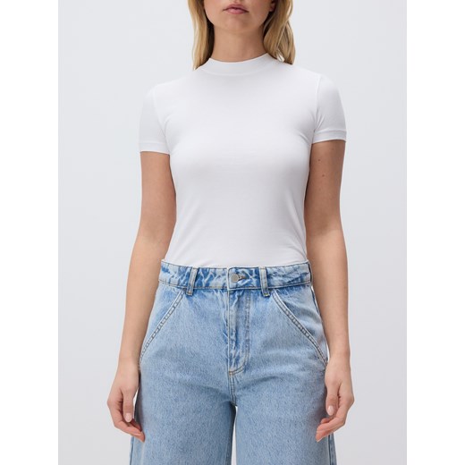Reserved - T-shirt regular - biały ze sklepu Reserved w kategorii Bluzki damskie - zdjęcie 186177595