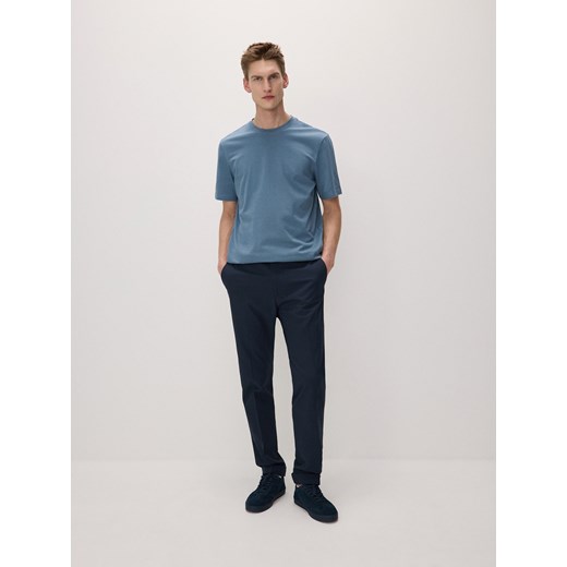 Reserved - Bawełniany t-shirt regular fit - granatowy ze sklepu Reserved w kategorii T-shirty męskie - zdjęcie 186178116