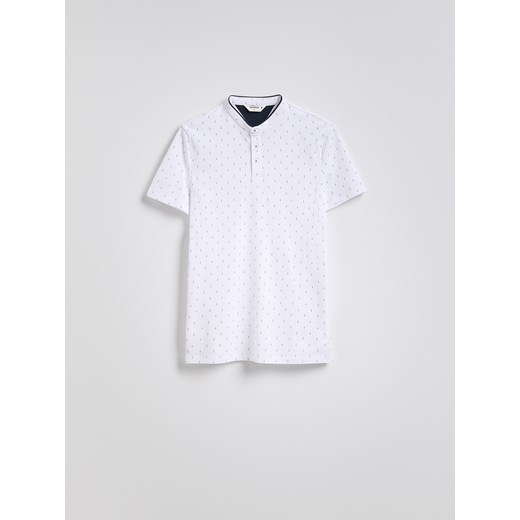Reserved - Koszulka polo regular z bawełny - biały ze sklepu Reserved w kategorii T-shirty męskie - zdjęcie 186178297