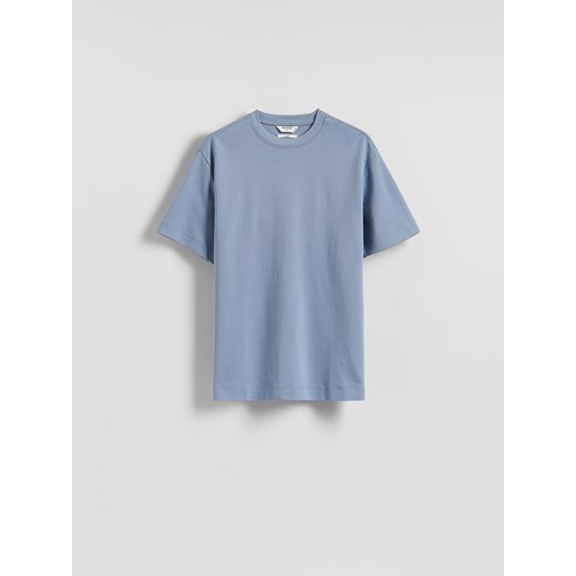 Reserved - Bawełniany t-shirt boxy - jasnoniebieski ze sklepu Reserved w kategorii T-shirty męskie - zdjęcie 186178365
