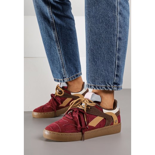 Bordowe Sneakersy w Stylu Klasycznych Tenisówek z Podwójnym Sznurowaniem Livitta ze sklepu born2be.pl w kategorii Buty sportowe damskie - zdjęcie 186179015