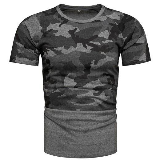 Koszulka męska moro grafitowa Recea ze sklepu Recea.pl w kategorii T-shirty męskie - zdjęcie 186181565