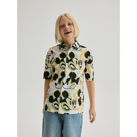 Reserved - Koszula Mickey Mouse - beżowy ze sklepu Reserved w kategorii Koszule chłopięce - zdjęcie 186181979