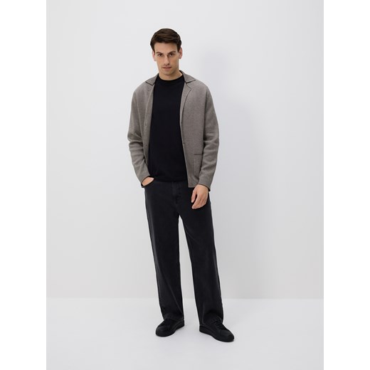 Reserved - Kardigan z kołnierzem - ciemnobrązowy ze sklepu Reserved w kategorii Swetry męskie - zdjęcie 186181999