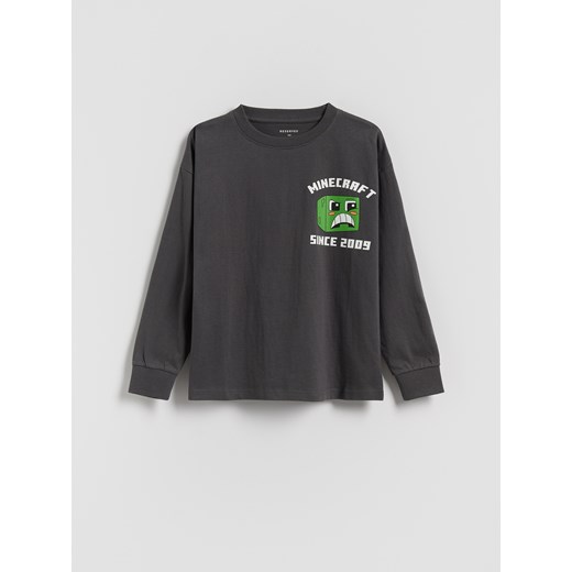 Reserved - Longsleeve Minecraft - ciemnoszary ze sklepu Reserved w kategorii T-shirty chłopięce - zdjęcie 186182066