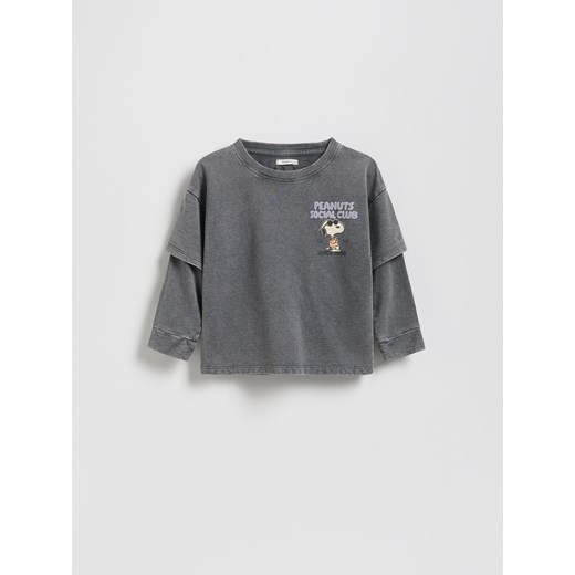 Reserved - Longsleeve Snoopy - czarny - id: 069FI-99X - marki Reserved - 186182139 Reserved - Longsleeve Snoopy - czarny ze sklepu Reserved w kategorii T-shirty chłopięce - zdjęcie 186182139