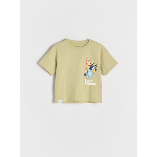 Reserved - Bawełniany t-shirt Bluey - jasnozielony ze sklepu Reserved w kategorii T-shirty chłopięce - zdjęcie 186182219