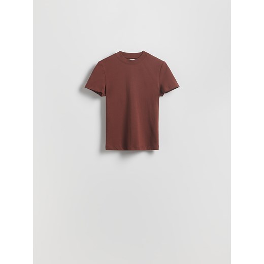 Reserved - T-shirt regular - brązowy ze sklepu Reserved w kategorii Bluzki damskie - zdjęcie 186182777