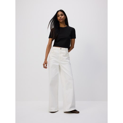 Reserved - Bawełniany crop top - czarny ze sklepu Reserved w kategorii Bluzki damskie - zdjęcie 186182926