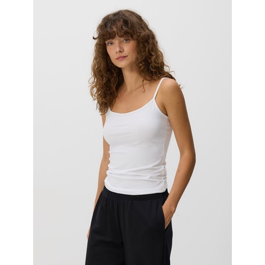 Reserved - Bawełniany top - biały ze sklepu Reserved w kategorii Bluzki damskie - zdjęcie 186183096