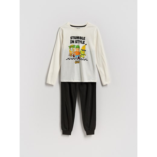 Reserved - Piżama Stumble Guys - złamana biel ze sklepu Reserved w kategorii Piżamy dziecięce - zdjęcie 186183325