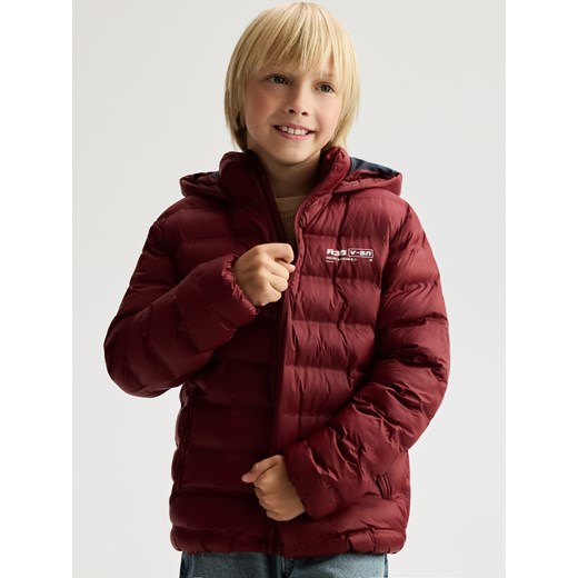 Reserved - Pikowana kurtka z kapturem - bordowy ze sklepu Reserved w kategorii Kurtki chłopięce - zdjęcie 186184247