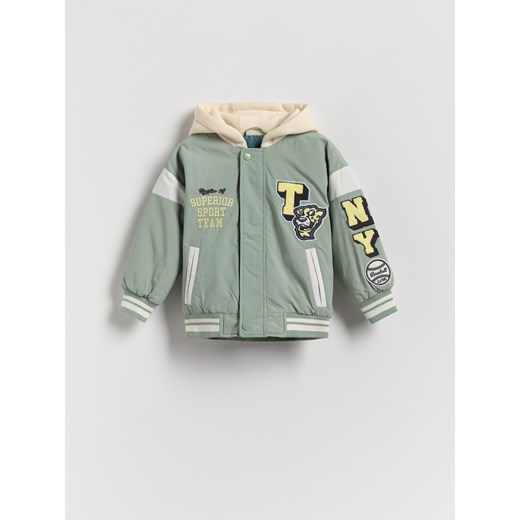 Reserved - Kurtka bomber oversize - jasnozielony ze sklepu Reserved w kategorii Kurtki chłopięce - zdjęcie 186184337