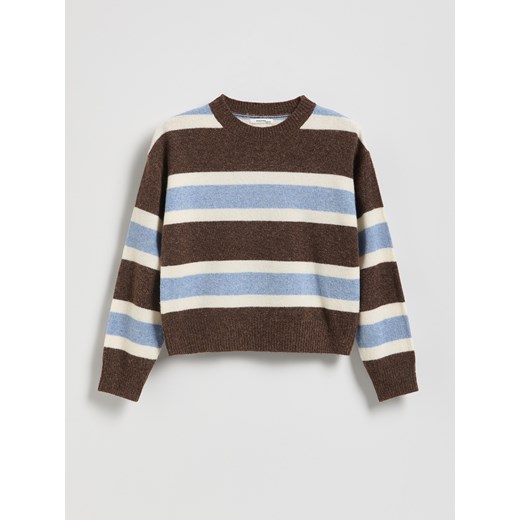 Reserved - Sweter w paski z domieszką wełny - wielobarwny - id: 839FH-MLC - marki Reserved - 186184375 Reserved - Sweter w paski z domieszką wełny - wielobarwny ze sklepu Reserved w kategorii Swetry dziewczęce - zdjęcie 186184375