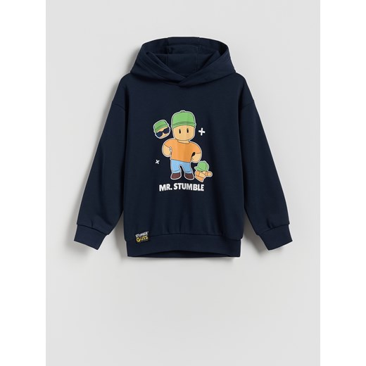 Reserved - Bluza z kapturem Stumble Guys - granatowy Reserved 140 (9 lat) Reserved wyprzedaż