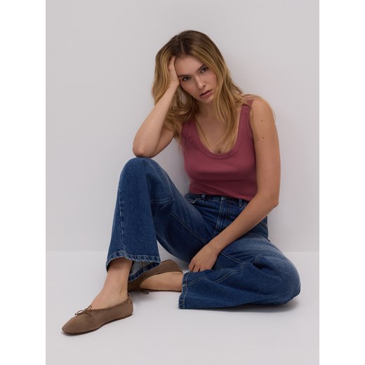 Reserved - Jeansy wide leg - granatowy Reserved 38 Reserved okazyjna cena