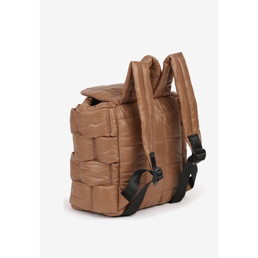 Beżowy Pikowany Plecak w Stylu Puffer z Klapą i Ściągaczem Ruvitte ONE SIZE born2be.pl