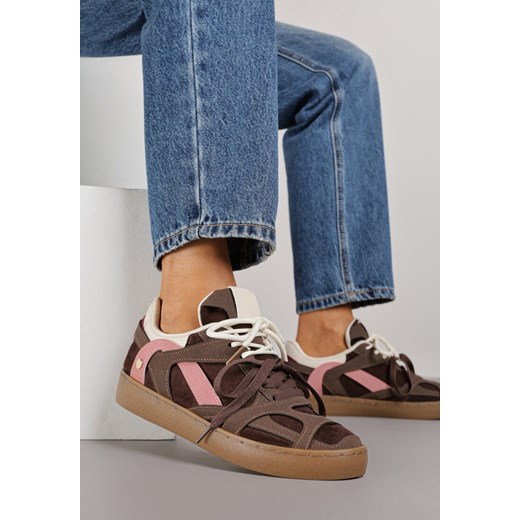 Brązowe Sneakersy w Stylu Klasycznych Tenisówek z Podwójnym Sznurowaniem Livitta ze sklepu born2be.pl w kategorii Buty sportowe damskie - zdjęcie 186185109
