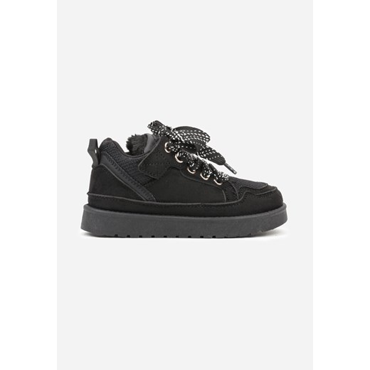 Czarne Sneakersy Śniegowce z Ocieplaną Wyściółką i Szerokimi Sznurówkami Naleia ze sklepu born2be.pl w kategorii Buty zimowe dziecięce - zdjęcie 186185115