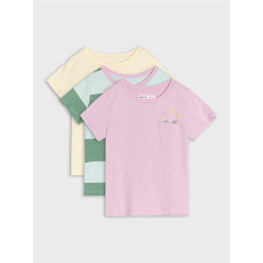 Sinsay - Koszulki 3 pack - kremowy ze sklepu Sinsay w kategorii Bluzki dziewczęce - zdjęcie 186185545