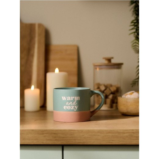 Sinsay - Ceramiczny kubek z uchem i napisem - wielobarwny - id: 344FM-MLC - marki Sinsay - 186185557 Sinsay - Ceramiczny kubek z uchem i napisem - wielobarwny ze sklepu Sinsay w kategorii Kubki - zdjęcie 186185557