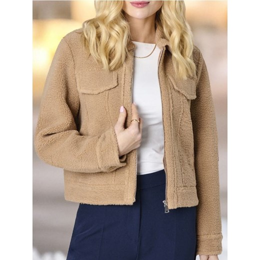 Sinsay - Kurtka sherpa - beżowy Sinsay XL Sinsay