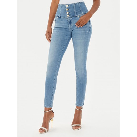Guess Jeansy W4YA0M D5E42 Niebieski Skinny Fit ze sklepu MODIVO w kategorii Jeansy damskie - zdjęcie 186186695