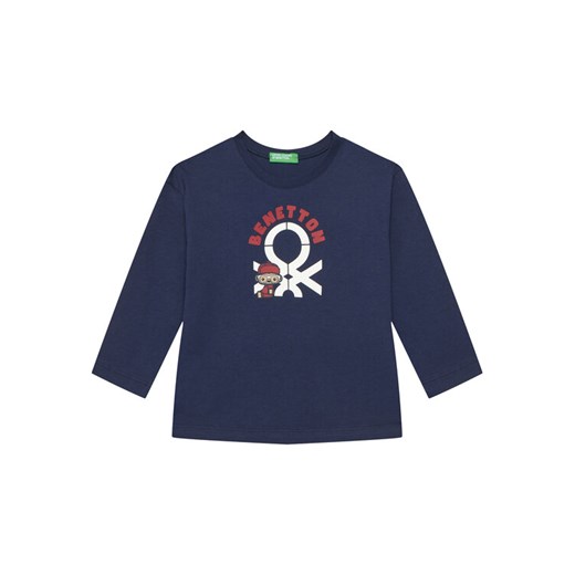 United Colors Of Benetton Bluzka 3I1XG10F2 Granatowy Regular Fit ze sklepu MODIVO w kategorii T-shirty chłopięce - zdjęcie 186186696