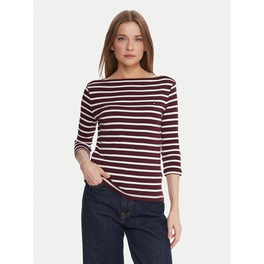 Tommy Hilfiger Bluzka WW0WW40589 Bordowy Regular Fit ze sklepu MODIVO w kategorii Bluzki damskie - zdjęcie 186186705