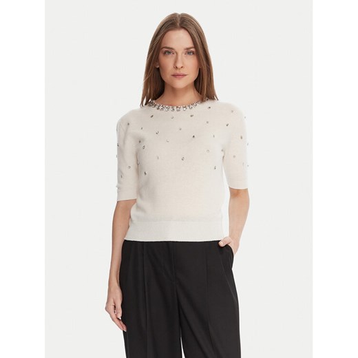 KAOS Sweter RI1KT021 Écru Regular Fit ze sklepu MODIVO w kategorii Swetry damskie - zdjęcie 186186735