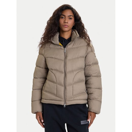 Napapijri Kurtka zimowa A-Ega NP0A88XD Szary Regular Fit ze sklepu MODIVO w kategorii Kurtki damskie - zdjęcie 186186755
