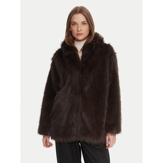 KAOS Futro RI1NT057 6006 Brązowy Regular Fit ze sklepu MODIVO w kategorii Futra damskie - zdjęcie 186186759