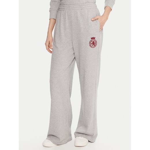 Tommy Hilfiger Spodnie dresowe UW0UW06081 Szary Wide Leg ze sklepu MODIVO w kategorii Spodnie damskie - zdjęcie 186186797