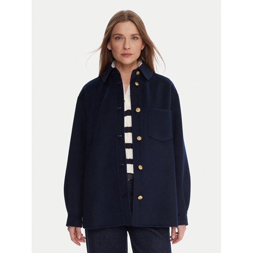 Tommy Hilfiger Płaszcz wełniany WW0WW46558 Granatowy Relaxed Fit ze sklepu MODIVO w kategorii Płaszcze damskie - zdjęcie 186186828