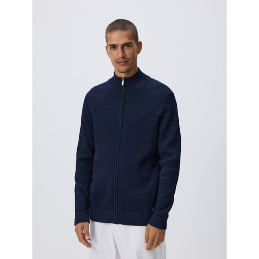 Reserved - Rozpinany sweter ze stójką - granatowy ze sklepu Reserved w kategorii Swetry męskie - zdjęcie 186187959