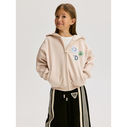Reserved - Bluza z nadrukiem na plecach - kremowy Reserved 116 (5-6 lat) Reserved