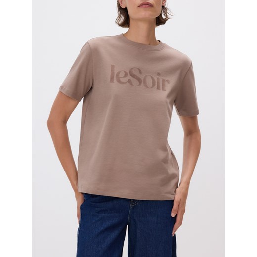 Reserved - T-shirt z nadrukiem - brązowy ze sklepu Reserved w kategorii Bluzki damskie - zdjęcie 186188765