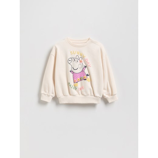 Reserved - Bawełniana bluza Świnka Peppa - złamana biel ze sklepu Reserved w kategorii Bluzy dziewczęce - zdjęcie 186188816