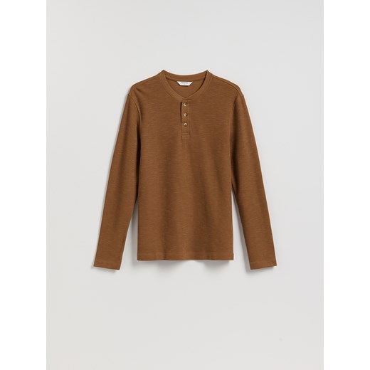 Reserved - Longsleeve regular - karminowy ze sklepu Reserved w kategorii T-shirty męskie - zdjęcie 186188938